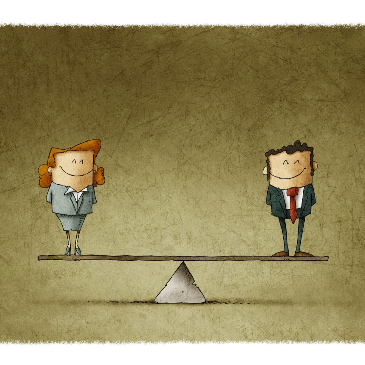 Man is equal to woman business concept