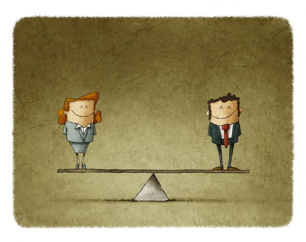 Man is equal to woman business concept